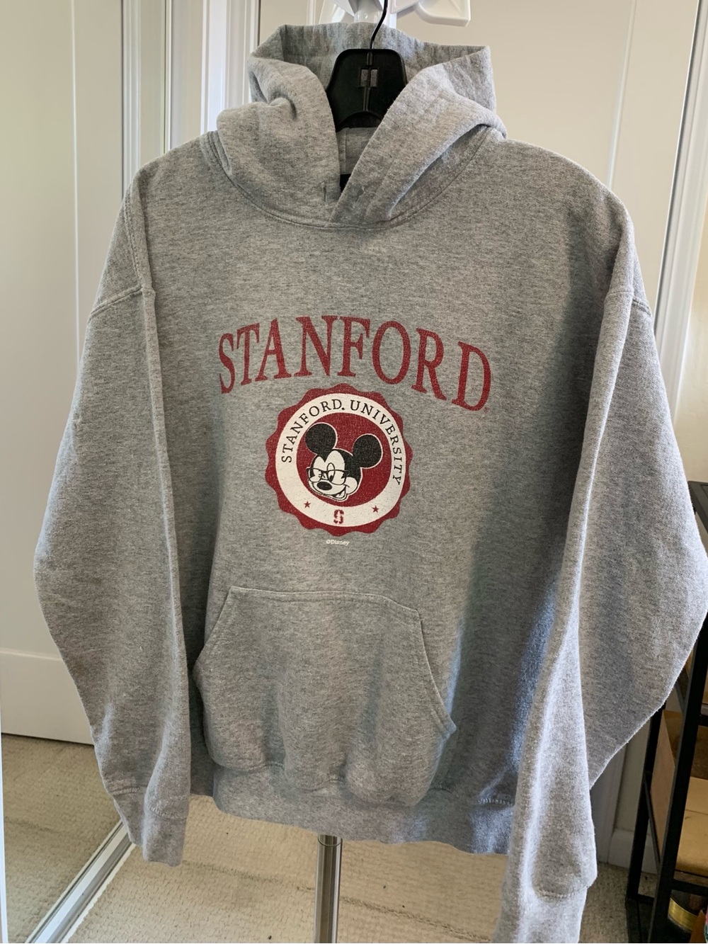 Blue 84 Stanford Gray Hoodie with Red Print Medium missing hoodie lace
